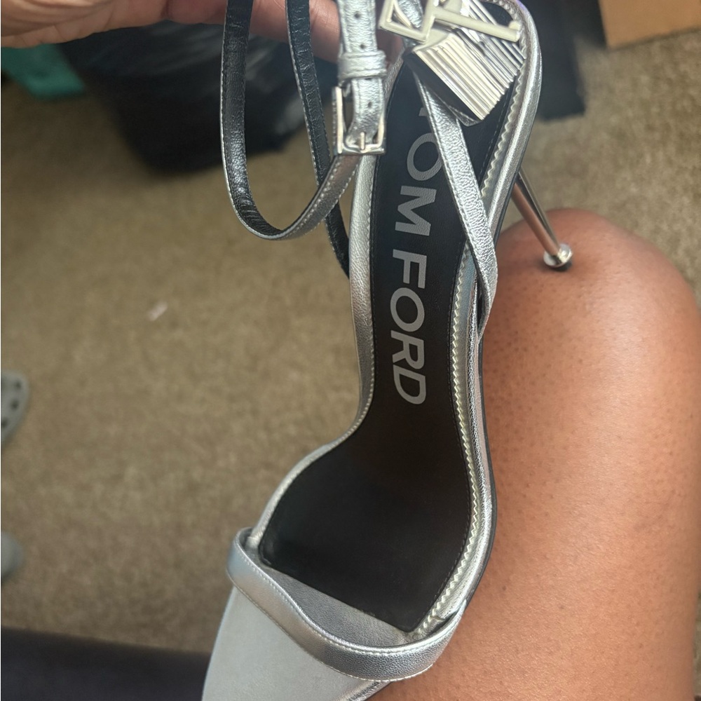 Tom Ford Metallic Silver Heels
